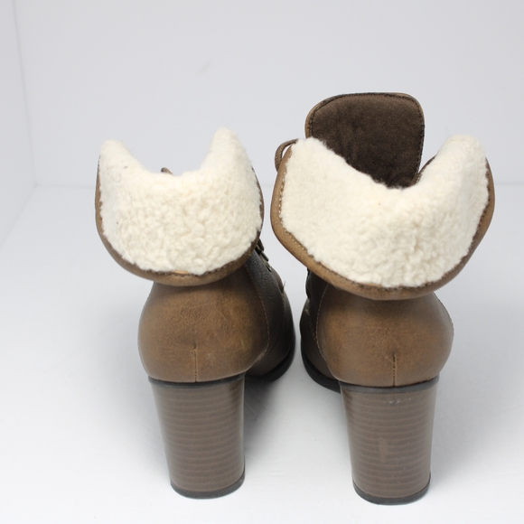 Bethany Mota Women Ankle heel lace up brown Boots - Picture 5 of 6